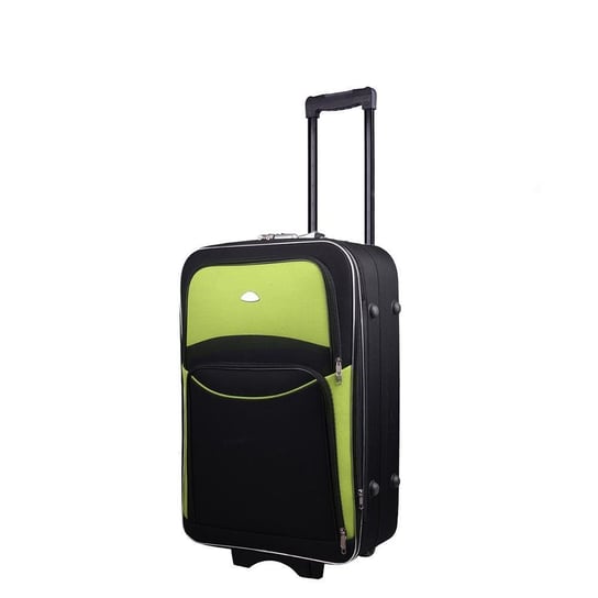 Mała kabinowa walizka PELLUCCI RGL 773 S Czarno Zielona KEMER