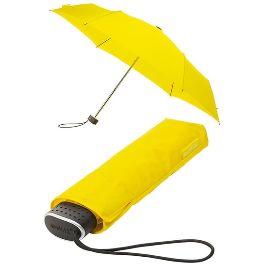 Mała klasyczna płaska parasolka damska, żółta Impliva