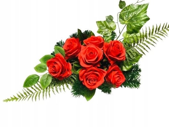 MAŁA KOMPOZYCJA NA GRÓB wiązanka bukiet stroik róże czerwone mama tata DOMOSFERA