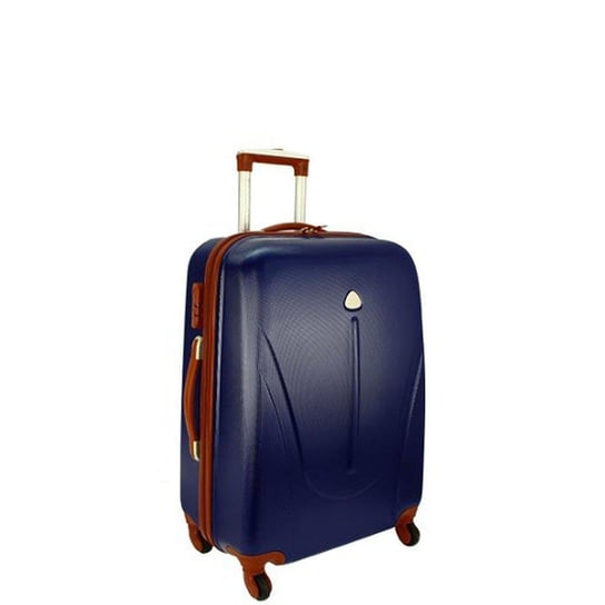 Mała walizka kabinowa PELLUCCI RGL 883 S Granatowo Brązowa PELLUCCI
