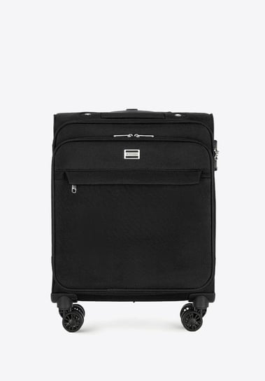 Mała walizka miękka jednokolorowa czarna WITTCHEN