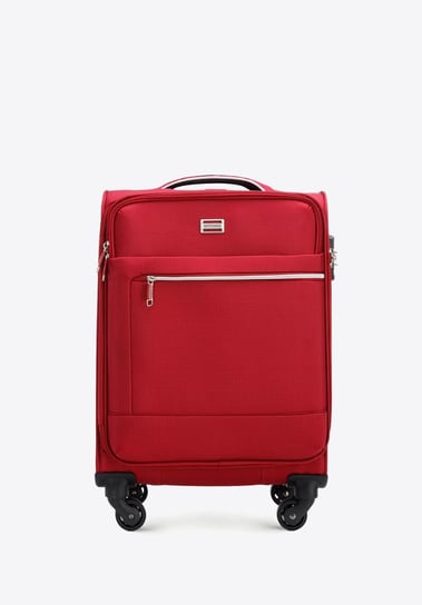 Mała walizka miękka z błyszczącym suwakiem z przodu czerwona WITTCHEN