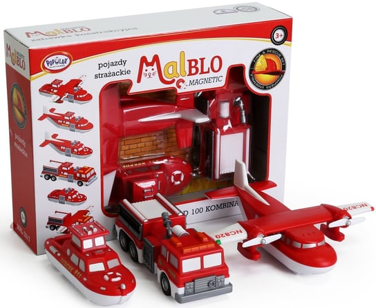 MalBlo, klocki magnetyczne Pojazdy strażackie Malblo