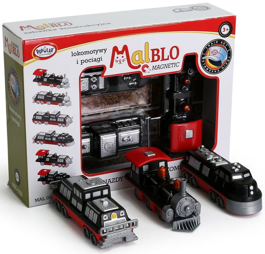 MalBlo Magnetic, klocki magnetyczne Pojazdy Pociągi i Lokomotywy Malblo