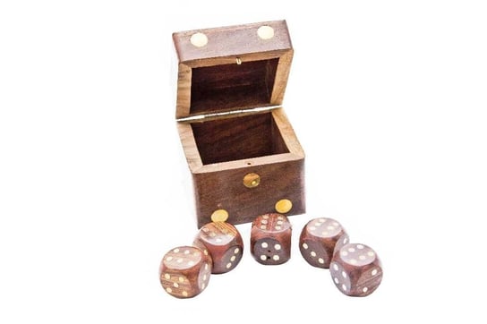 Małe drewniane kości do gry w pudełku - G150A GIFTDECO