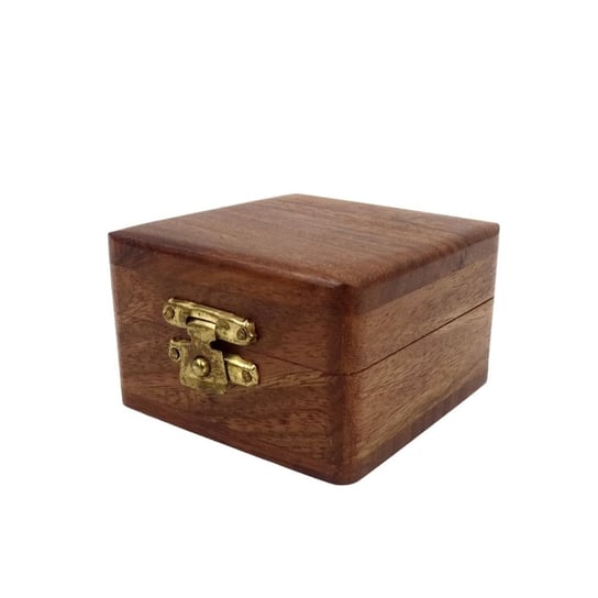 Małe drewniane pudełko na prezent 6 x 6 x 4 cm - WB859 GIFTDECO