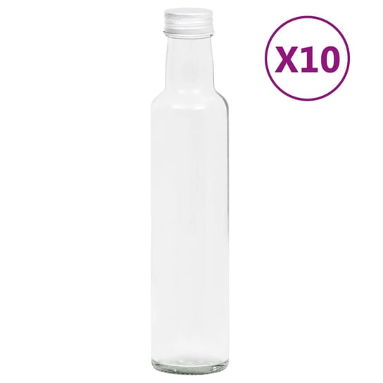 Małe, szklane butelki z zakrętkami, 260 ml, 10 szt. vidaXL