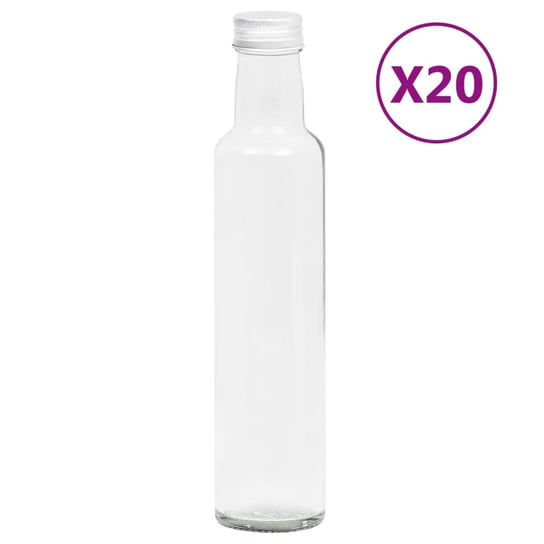Małe, szklane butelki z zakrętkami, 260 ml, 20 szt. vidaXL