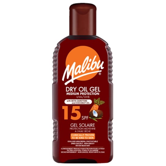 Malibu, Dry Oil Gel, Suchy Olejek W Żelu SPF15, 200ml Malibu