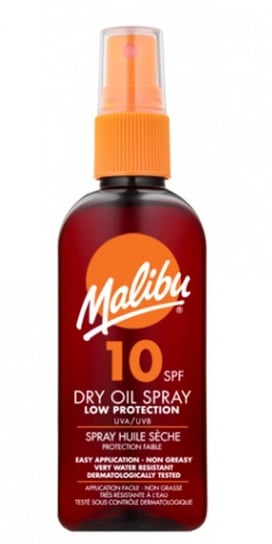 Malibu, Dry Oil Spray, Olejek brązujący do opalania SPF10, 100 ml Malibu