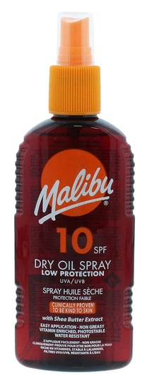 Malibu, Dry Oil Spray, SPF10, Olejek Brązujący Do Opalania, 200ml Malibu
