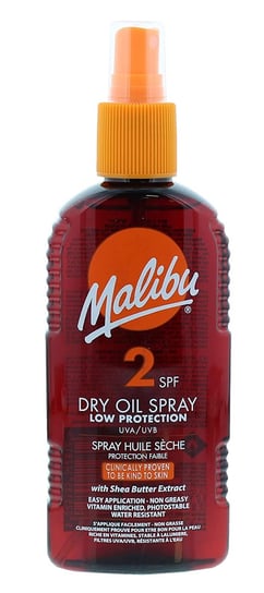 Malibu, Dry Oil Spray, SPF2, Olejek Brązujący Do Opalania, 200ml Malibu