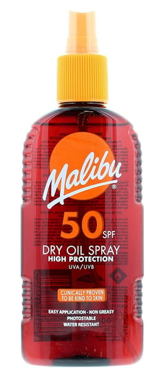 Malibu, Dry Oil Spray, SPF50, Olejek Brązujący Do Opalania, 200ml Malibu