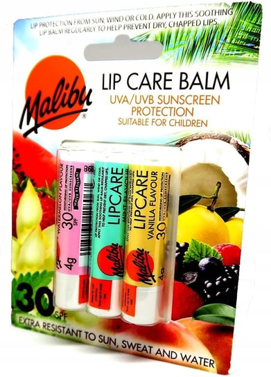 Malibu Lip Care Balm UVA-UVB Pomadka Zestaw SPF30 Malibu
