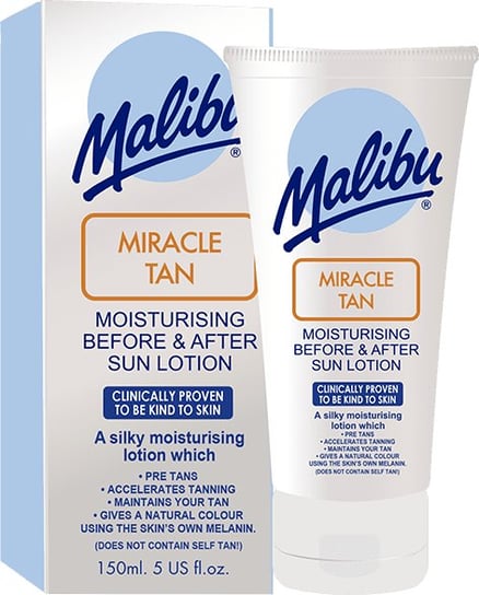 Malibu, Miracle Tan, Balsam nawilżający przed i po opalaniu, 150 ml Malibu