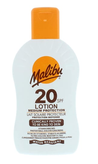 Malibu, Protective Lotion, Wodoodporny balsam do ciała SPF20, 200 ml Malibu
