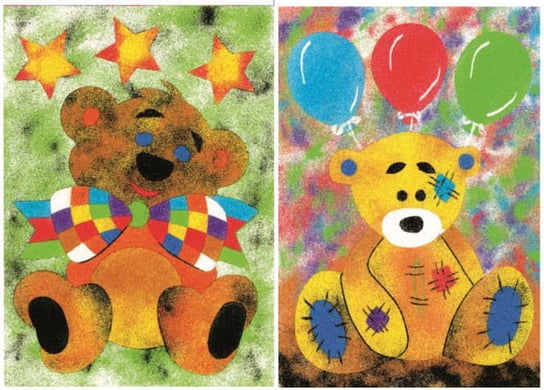 Malowanie Piaskiem Piaskowe Obrazki - 2 Kolorowanki - Zabawki Kreatywne Dla Chłopców I Dziewczynek - 1 - Misie Piaskowe Obrazki