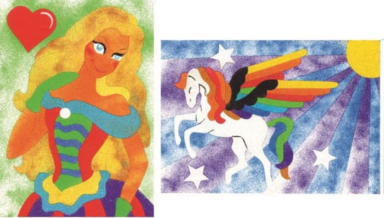 Malowanie Piaskiem Piaskowe Obrazki - 2 Kolorowanki Zabawki Kreatywne Dla Chłopców I Dziewczynek - 5 - Księżniczka I Pegaz Piaskowe Obrazki