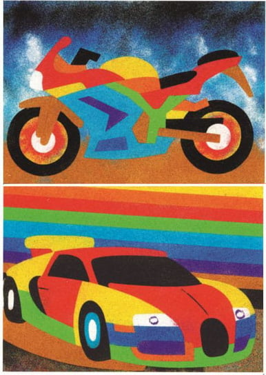 Malowanie Piaskiem Piaskowe Obrazki - 2 Kolorowanki Zabawki Kreatywne Dla Chłopców I Dziewczynek - 9 - Motor I Samochód Piaskowe Obrazki