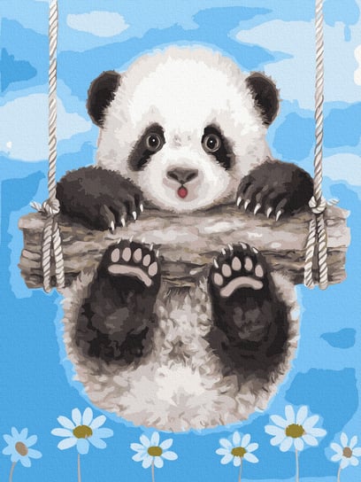 Malowanie po numerach 30x40 Panda na huśtawce / Twoje Hobby Twoje Hobby