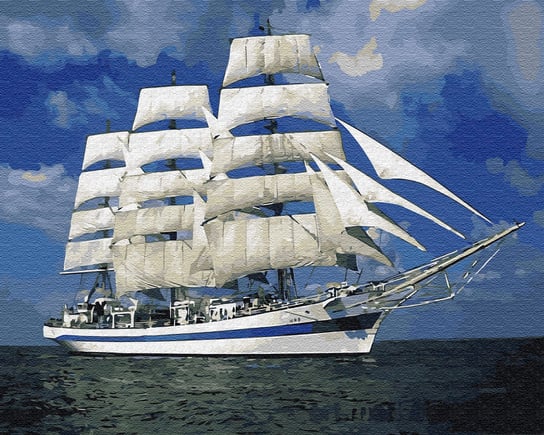 Malowanie po numerach, 40x50 cm - Biały statek w morzu Varmacon