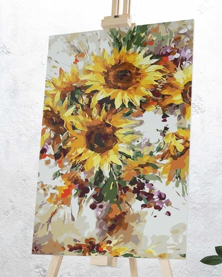Malowanie po numerach, 40x50 cm, Bukiet słoneczników hobby-maniak