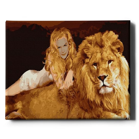 Malowanie po numerach, 40x50 cm - Dziewczyna i lew | Oh Art! Oh Art!