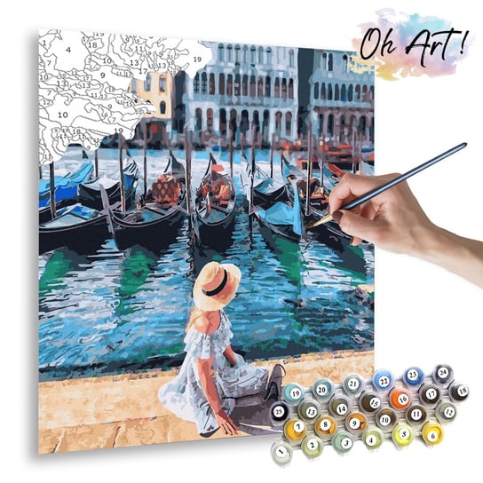 Malowanie po numerach, 40x50 cm - Dziewczyna w Wenecji / Oh-Art Oh Art!