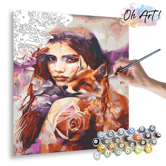 Malowanie Po Numerach, 40X50 Cm - Dziewczynka I Lis / Oh-Art Oh Art!