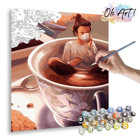 Malowanie po numerach, 40x50 cm - Filiżanka herbaty / Oh-Art Oh Art!
