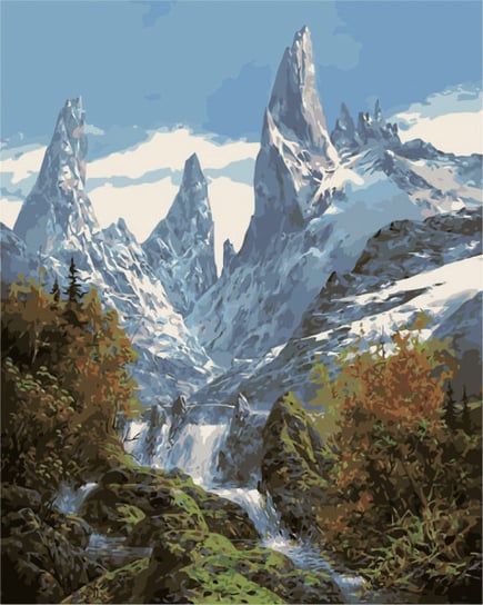 Malowanie po numerach, 40x50 cm - Góry zimą hobby-maniak