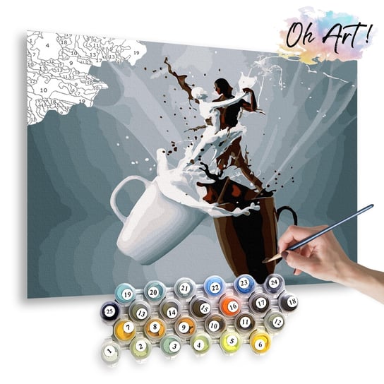 Malowanie po numerach, 40x50 cm - Kawa z mlekiem / Oh-Art Oh Art!