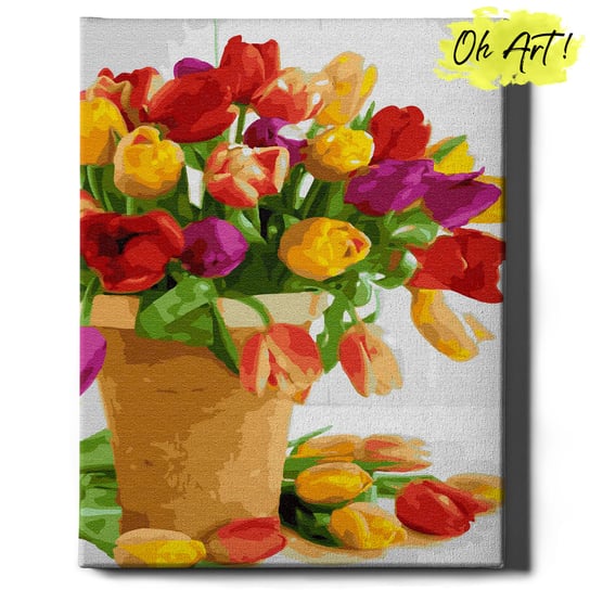 Malowanie po numerach, 40x50 cm - Kolorowe tulipany | Oh Art! Varmacon