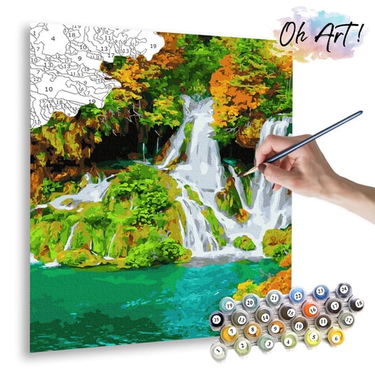 Malowanie po numerach, 40x50 cm - Kolorowy wodospad Oh Art!
