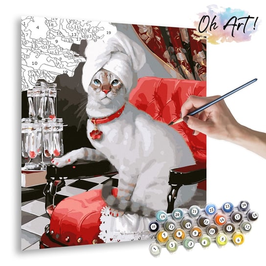 Malowanie po numerach, 40x50 cm - Kot królewski / Oh-Art Oh Art!