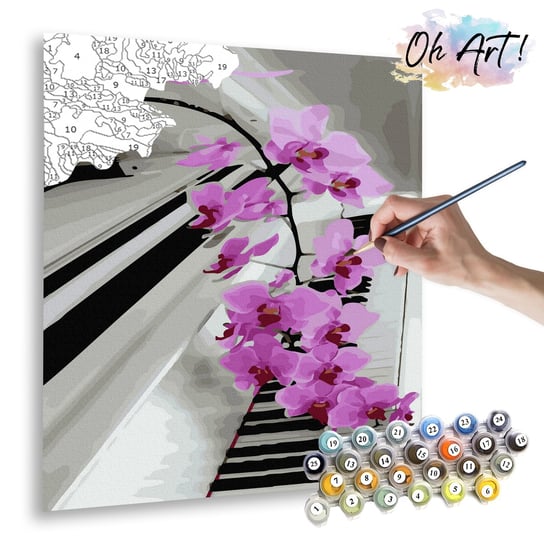 Malowanie po numerach, 40x50 cm - Kwiaty na fortepianie / Oh-Art Oh Art!