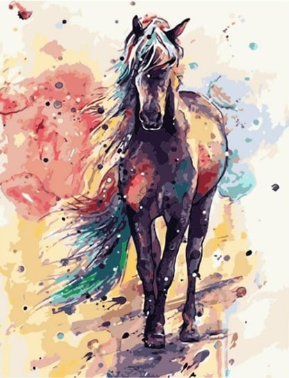 MALOWANIE PO NUMERACH 40x50 cm obraz koń | farbki | pędzle | płótno KIK