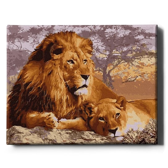 Malowanie po numerach, 40x50 cm - Rodzina lwów | Oh Art! Oh Art!