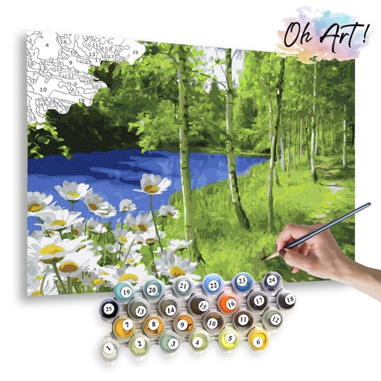 Malowanie po numerach, 40x50 cm - Rzeka w lesie / Oh-Art Oh Art!