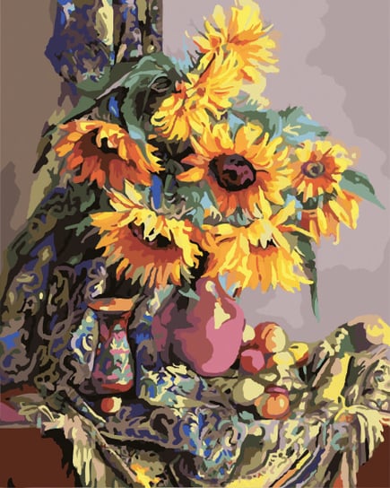 Malowanie po numerach, 40x50 cm - Słoneczne kwiaty hobby-maniak