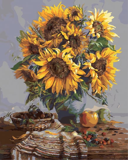 Malowanie po numerach, 40x50 cm - Słoneczniki jesienią hobby-maniak