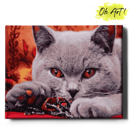 Malowanie po numerach, 40x50 cm - Szary kot | Oh Art! Oh Art!