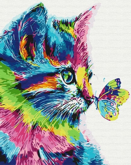 Malowanie po numerach 40x50 Kot w farbie / Twoje Hobby Twoje Hobby