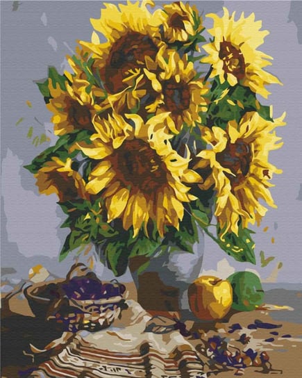 Malowanie po numerach 40x50 Martwa natura z bukietem słoneczników Twoje Hobby