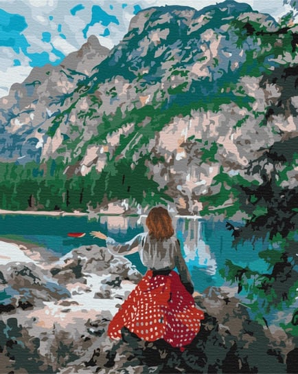 Malowanie po numerach 40x50 Podróżniczka nad jeziorem / Twoje Hobby Twoje Hobby