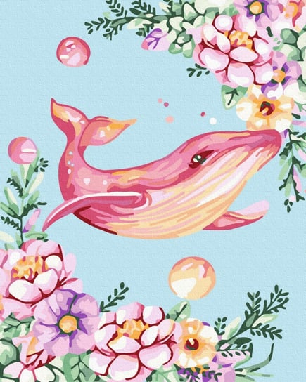 Malowanie po numerach 40x50 Wieloryb w sztuce kwiatowej / Twoje Hobby Twoje Hobby
