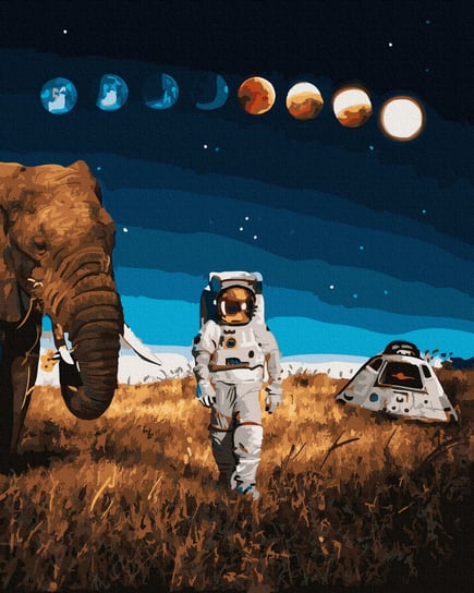 Malowanie po numerach 40x50cm Astronauta w towarzystwie słonia / Twoje Hobby Twoje Hobby