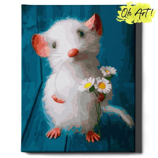Malowanie Po Numerach 40x50cm Biała mysz – Obraz do Malowania po numerach dzieci  – Oh Art! Oh Art!