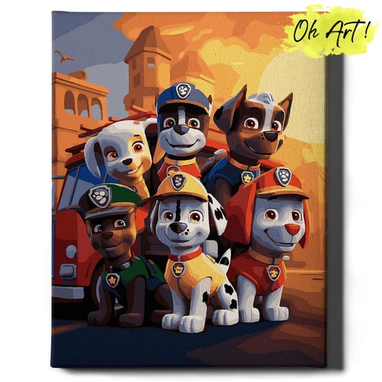 Malowanie Po Numerach 40x50cm Dla Dzieci – Obraz do Malowania po numerach Psi patrol straż pożarna – Oh Art! Oh Art!