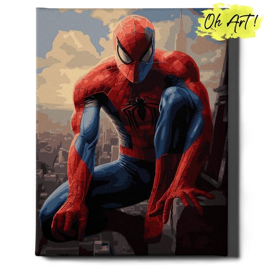 Malowanie Po Numerach 40x50cm Dla Dzieci – Obraz do Malowania po numerach Spiderman na dachu – Oh Art! Oh Art!